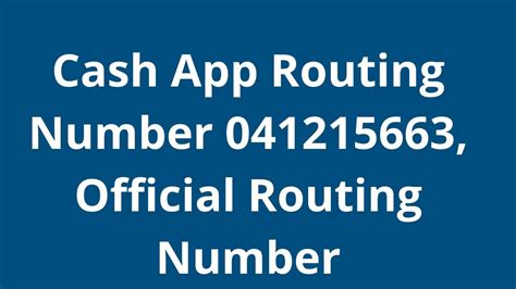 Cash App Routing Number: 041215663 (Complete 2024 Guide!)