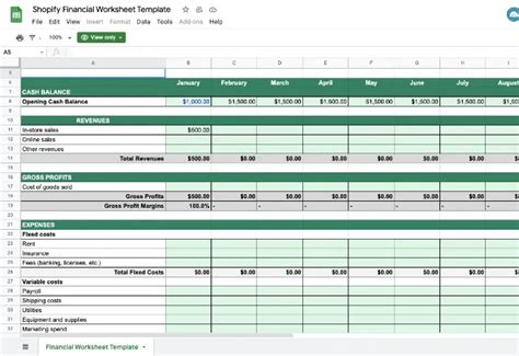 Cash Flow Template in Google Sheets Sheetgo