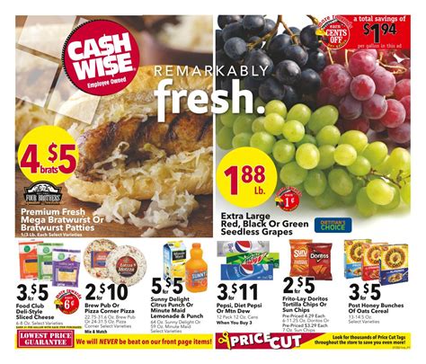 Valid 04/13 - 04/19/2023 "Low Prices, Fresh Foods, Friendly Service''. Yeah, you read that right. At Cash Wise, you can enjoy all the three. Cash Wise Weekly ad might not be able to provide you with as many daily deals and promotions as a few other grocery retail outlets in the United States. However, when it comes to enjoying flexibility when operating with a tight budget .... 