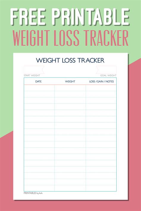 Cashing in on Life Free Weight Loss Tracker Printable!