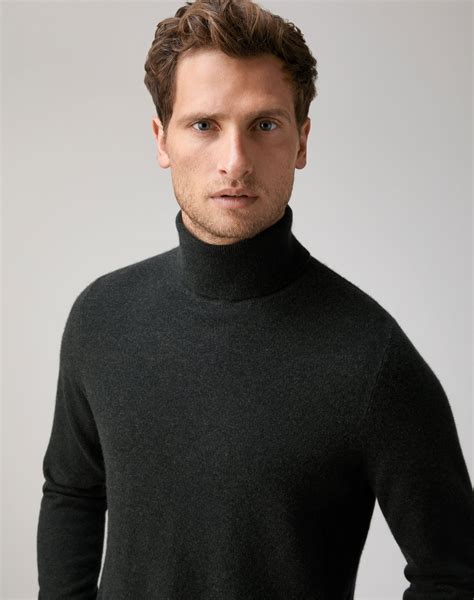 Cashmere sweater men. Suez Blue Portree 4ply Roll Neck Cashmere Sweater. £489.00 £407.50 ex VAT. 40. 42. 44. 46. ADD TO MY BAG. Robert Old. 