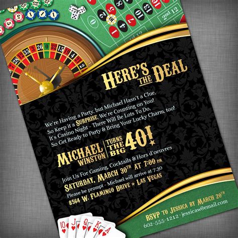 casino night invitations