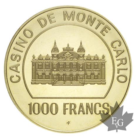 Casino de monte carlo moneda de 1000 francos.