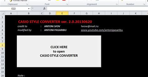 Casio Style Converter