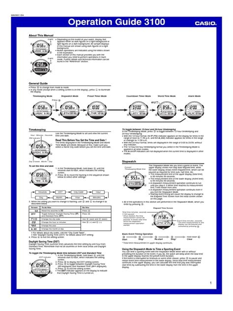 Casio Watches Manual