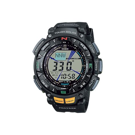 The Casio ProTrek PRG-600 has a built-in calendar and battery level indicator. It is also shockproof and water-resistant, making it durable and reliable in tough conditions. The watch is equipped with a quartz, tough solar mechanism type, which ensures accurate timekeeping using solar energy. The watch dial type is both analog and LCD ....