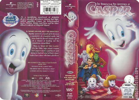 Oct 31, 2000 · Casper then decides to visits Kriss, Massachusetts, where he meets the Jollimore family and sets out to complete his mission. As usual, kindhearted Casper has a ghastly time trying to scare anyone; so The Ghostly Trio, fed up with his goody-boo-shoes behavior, secretly hires Casper's look-alike cousin, Spooky, to do the job-with hilarious .... 
