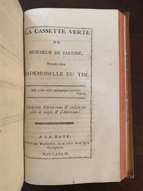 Cassette verte de monsieur de sartine, trouvée chez mademoiselle du thé. - El coronel josé manuel mercado y la contribución de sus descendientes a la nacionalidad.