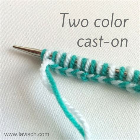 Cast On with Two Colors a free knit tutorial
