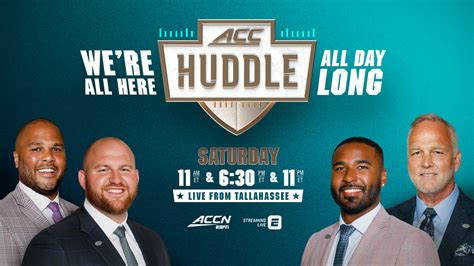 Cast of acc huddle. A special one-hour edition of The Huddle will air on ACC Network on Tuesday at 7 p.m. to discuss the new scheduling format. The show will be hosted by Drew Carter and feature analysis from Eric Mac Lain, EJ Manuel and Mark Richt. The three primary partners for each ACC team are as follows: Boston College: Miami, Pitt, Syracuse 