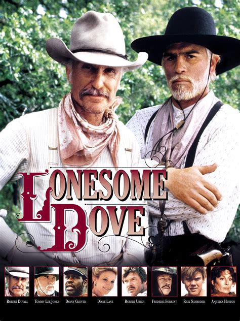 Lonesome Dove 1989 (2000) Quintex/Motown/RHI (Artisan) review by ... Lonesome Dove became one of the most highly rated and beloved mini-series of all time. It features terrific performances by a powerhouse cast: Robert Duvall, Tommy Lee Jones, Danny Glover, Diane Lane, Rick Schroder, Glenne Headley, Chris Cooper and Anjelica Huston. .... 