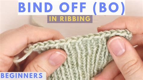 Cast off in rib pattern