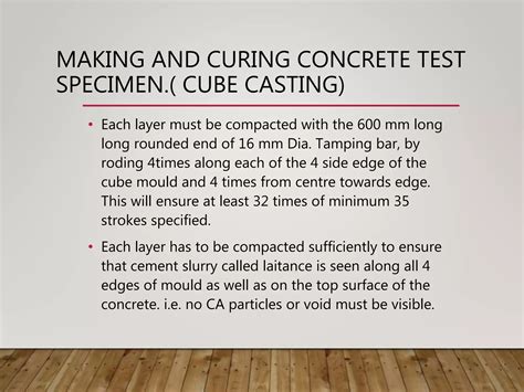 Casting procedure pdf.  The document describes an experiment to cast concrete cubes me...
