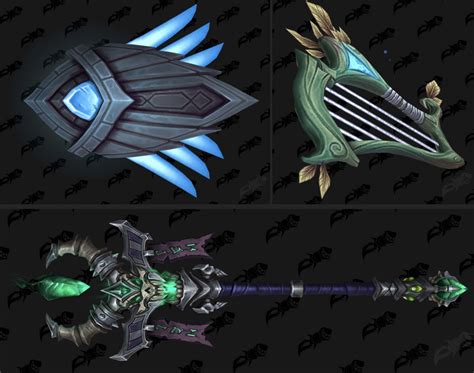 Castle nathria weapon models.  These weapons, instead of using the same look like the pr...