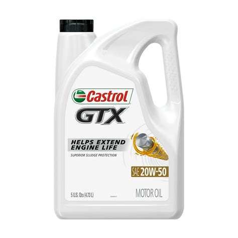 Castrol® GTX® High Mileage 20W-50 is the #1 consumer high-mileage brand of motor oil. It's a synthetic blend engine oil that helps extend the life of engines by protecting against sludge, wear and burn-off. ... ** In 5W-20, 5W-30 and 10W-30 grades versus industry specifications; Meets or exceeds the following specifications: API SP/SN PLUS/SN .... 