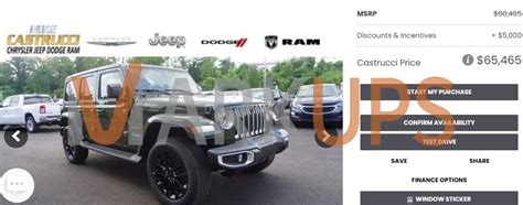 Castrucci jeep. Castrucci Discount. - $6,680. 2023 RAM National Retail Consumer Cash (Type 1/B) 23CP1. - $4,000. Castrucci Price. $61,995. Confirm Availability Save. *Manufacturer's Rebate subject to residency restrictions. Any customer not meeting the residency restrictions will receive a dealer discount in the same amount of the manufacturer's rebate. 