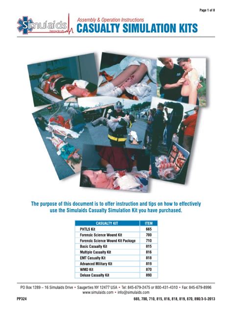 Casualty Simulation Kits Instructions for Use