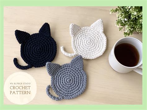 Cat Crochet Coaster