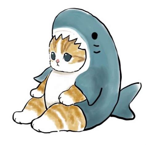 Cat In Shark Costume Drawing
