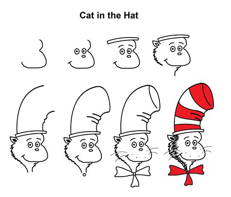 Cat In The Hat Easy Drawing