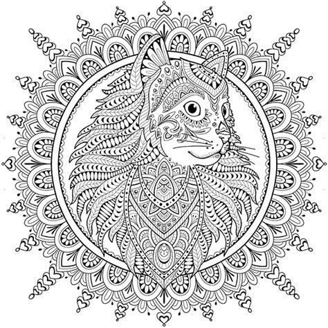 Cat Mandala Coloring