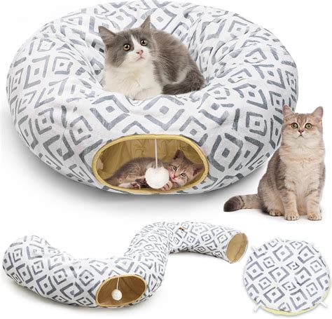 Cat Tunnel Bed Foldable Cat Cave Portable Pet Tunnel Tube …