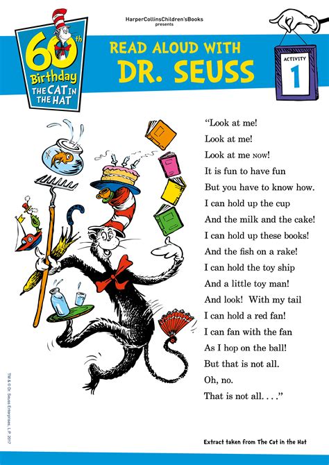 Cat in the hat pdf. The Cat in the Hat (also known as Dr. Seuss' The Cat in the Hat) is a 2003 American fantasy comedy film directed by Bo Welch in his directorial debut and written by Alec Berg, David Mandel and Jeff Schaffer.Loosely based on Dr. Seuss's 1957 book of the same name, it was the second and final live-action feature-length Dr. Seuss adaptation after How the … 