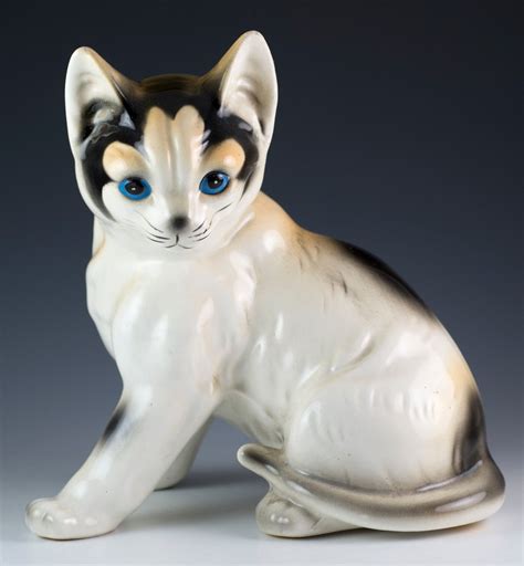 Adorable Vintage Black and White Ceramic Cat Coin Bank, Cat Piggy Bank