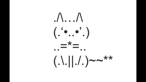 Welcome to the textart.sh collection of cat text art! You can copy and paste these art pieces using the buttons below each piece. Don't forget to click the spaces→underscores button to fill the white space with underscore characters so that when you paste it …. 