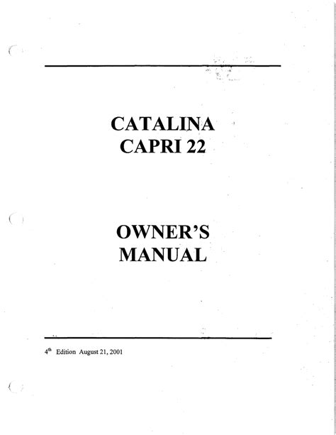 Catalina capri 22 2015 owners manual. - Instrucción para la redacción de adne y ficha técnica.
