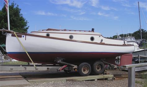 Catboat for sale. 35.5' Endeavour E35 Presently on the hard for winter storage at Morgans Marina, New Jersey Asking $29,950 