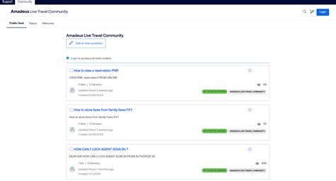 Categories Community Amadeus Service Hub.