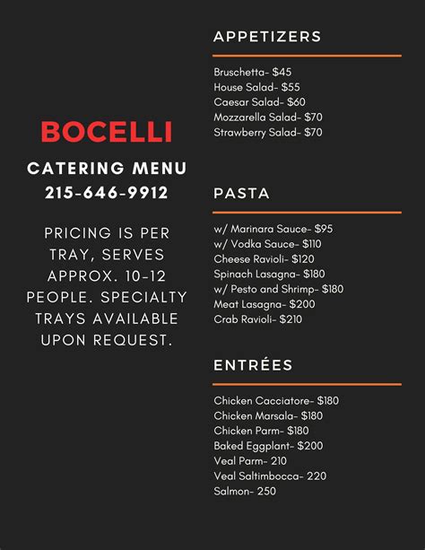 Catering - Bocelli