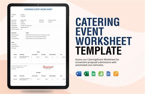 Catering Excel Worksheet YouTube