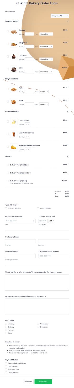 Catering Request Form Template JotForm