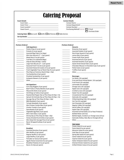 Catering proposal template in Word and Pdf formats page 2 of 3