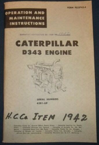 Caterpillar d343 engine operators manual sn 62b1. - Lg rt 42px11 plasma tv service manual.