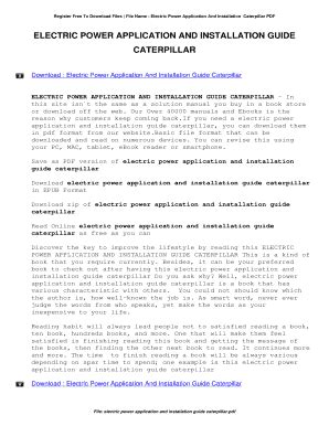 Caterpillar electric power application installation guide. - Rolle des unternehmers in staat und gesellschaft.