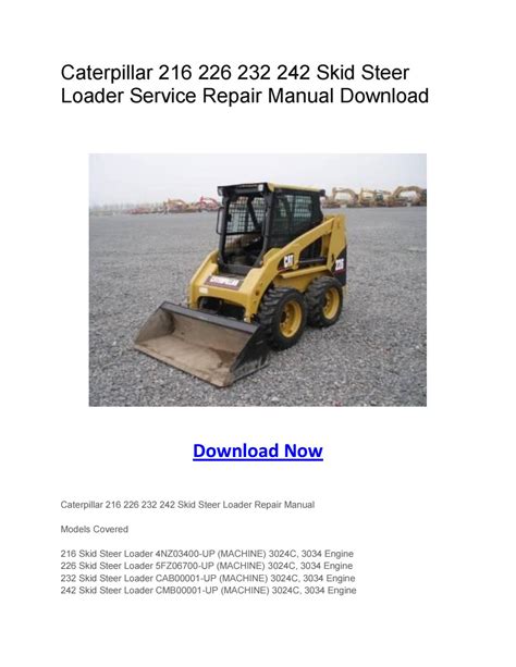 Caterpillar parts manual for 216 226 232 242 skid steer load. - Foster walk in freezer troubleshooting guide.