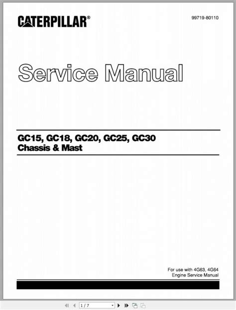 Caterpillar service manual gc15 gc18 gc20 gc25 gc30. - Nicht chicago. nicht hier. ( ab 12 j.)..