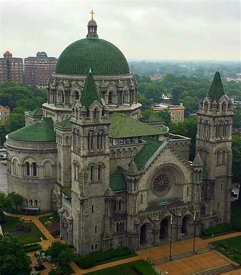 Cathedral basilica of st louis. The original cathedral, also named for St. Louis but often referred to as “the Old Cathedral,” is located near the Mississippi River and the Gateway Arch. The Cathedral Basilica of St. Louis is “the New Cathedral.” The groundbreaking took place in 1907. Today, the structure looms large with its distinctive, green-tiled dome rising 217 feet. 