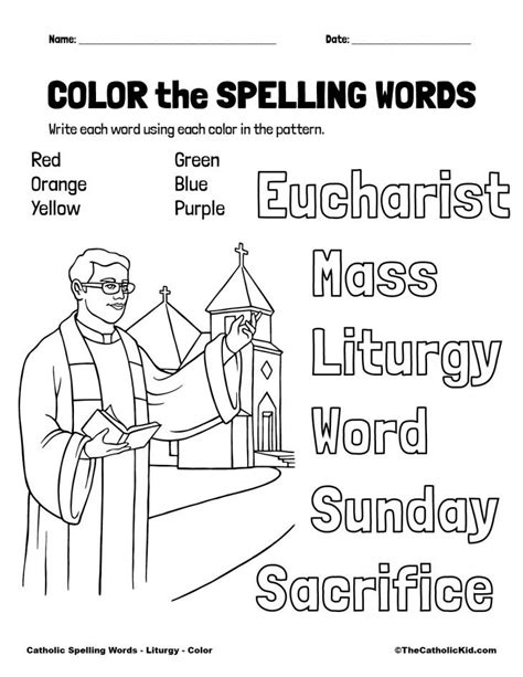 Catholic Church 1st Grade Printable Worksheets Color Learning How to Read
