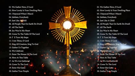 Catholic church songs. The following selection of Catholic Hymns are presented according to the important times covering major events in the Church year. Catholic Hymns and songs celebrating religious ceremonies and festivals Printable favorite online Catholic songs of praise which are free and downloadable - a free, virtual online Hymnal. Inspirational, spiritual ... 