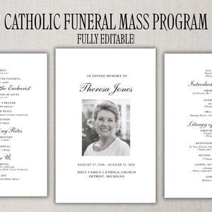 Catholic funeral mass program.  This program guides attendees Download catholic funeral m...