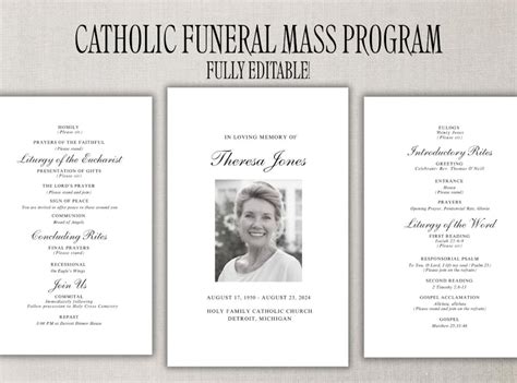 Catholic funeral mass template. .  Discover Roman Catholic funeral mass program...