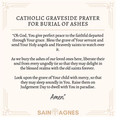 Catholic graveside prayer for burial of ashes.  Prayer of Committal 327.  Gra...