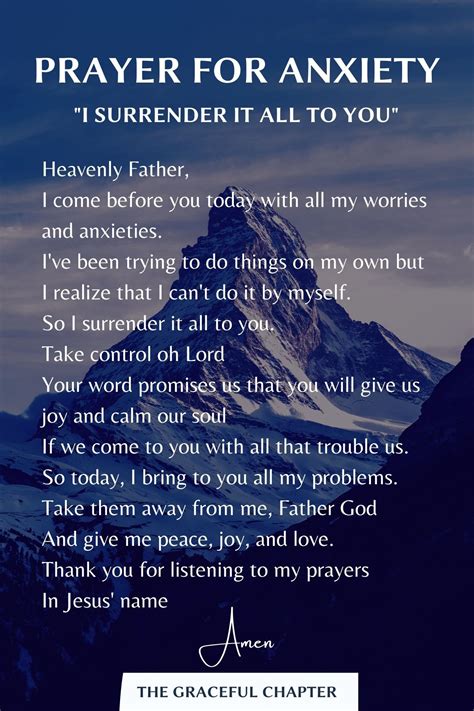 Catholic prayer for anxiety. The Catholic rosary is a powerful and meaningful prayer that has been used for centuries. It is a form of devotion that consists of specific prayers and meditation on the life of J... 