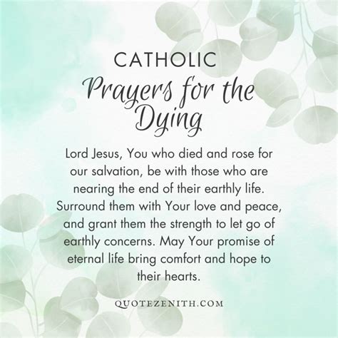 Catholic prayer for the dying.  Each prayer is carefully designed to bring...