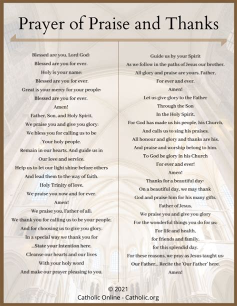 Catholic prayer of praise. .  ...