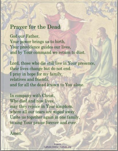 Catholic prayers for the dead pdf.  Search Catholic Online for Catholic...